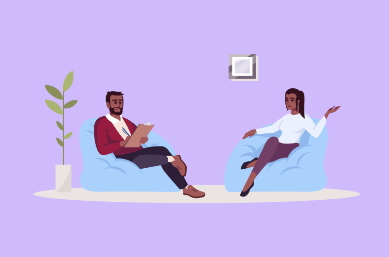 Person participating in a counseling session 
